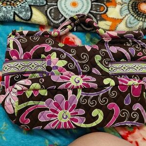 Vera Bradley Pink and Green Floral Shoulder Bag